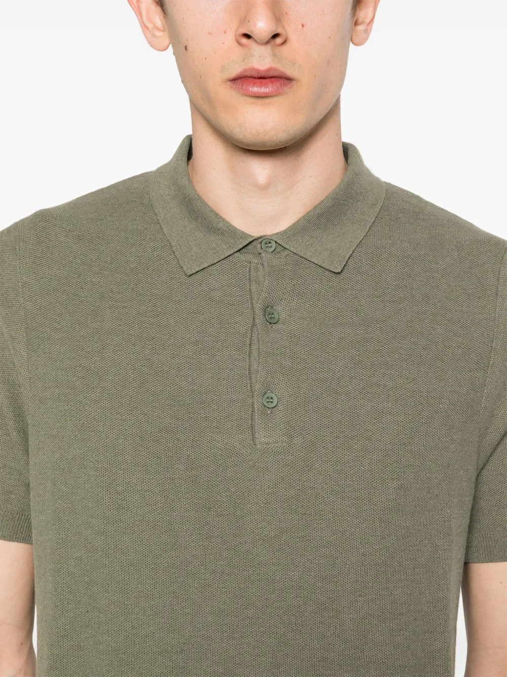 Shop Sunspel Fine-knit Cotton Polo Shirt In Green