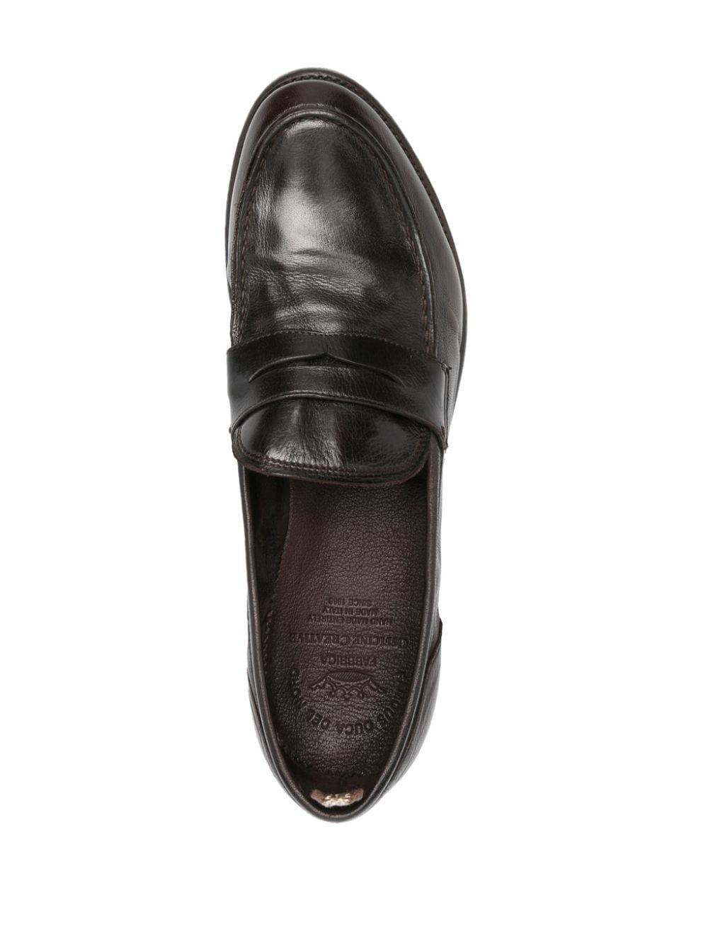 Shop Officine Creative Arc Leather Loafers In Braun