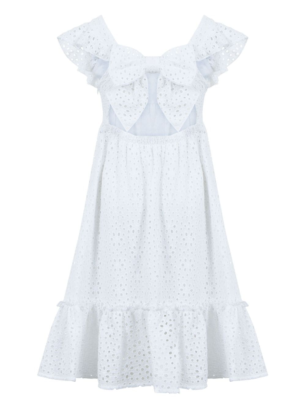 Shop Lapin House Broderie-anglaise Cotton Dress In White