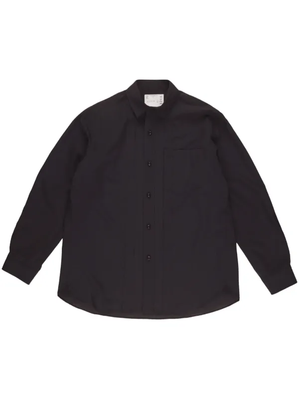 sacai 24-03268M ブラックプリーツシャツ sacaiのブラック プリーツ シャツがセール中