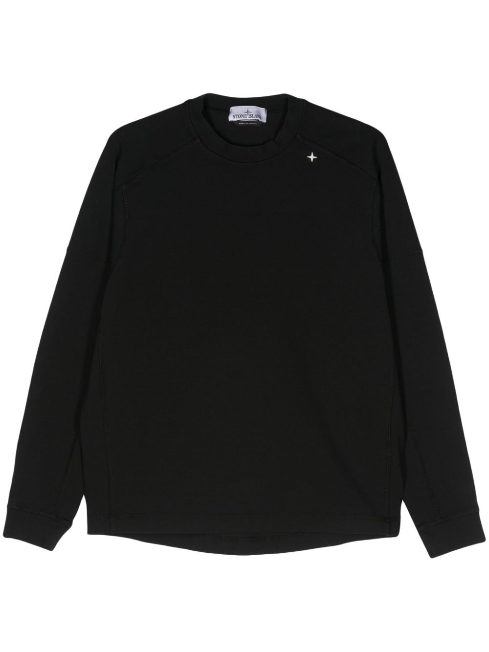 Shop Stone Island Stellina Cotton-blend Sweatshirt In Black