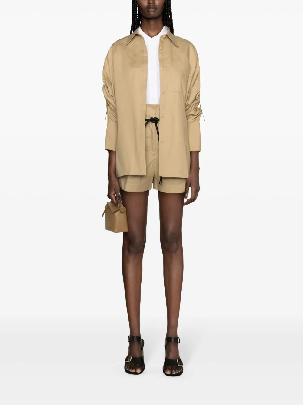 3.1 Phillip Lim Blouse met gesmockte mouwen - Beige