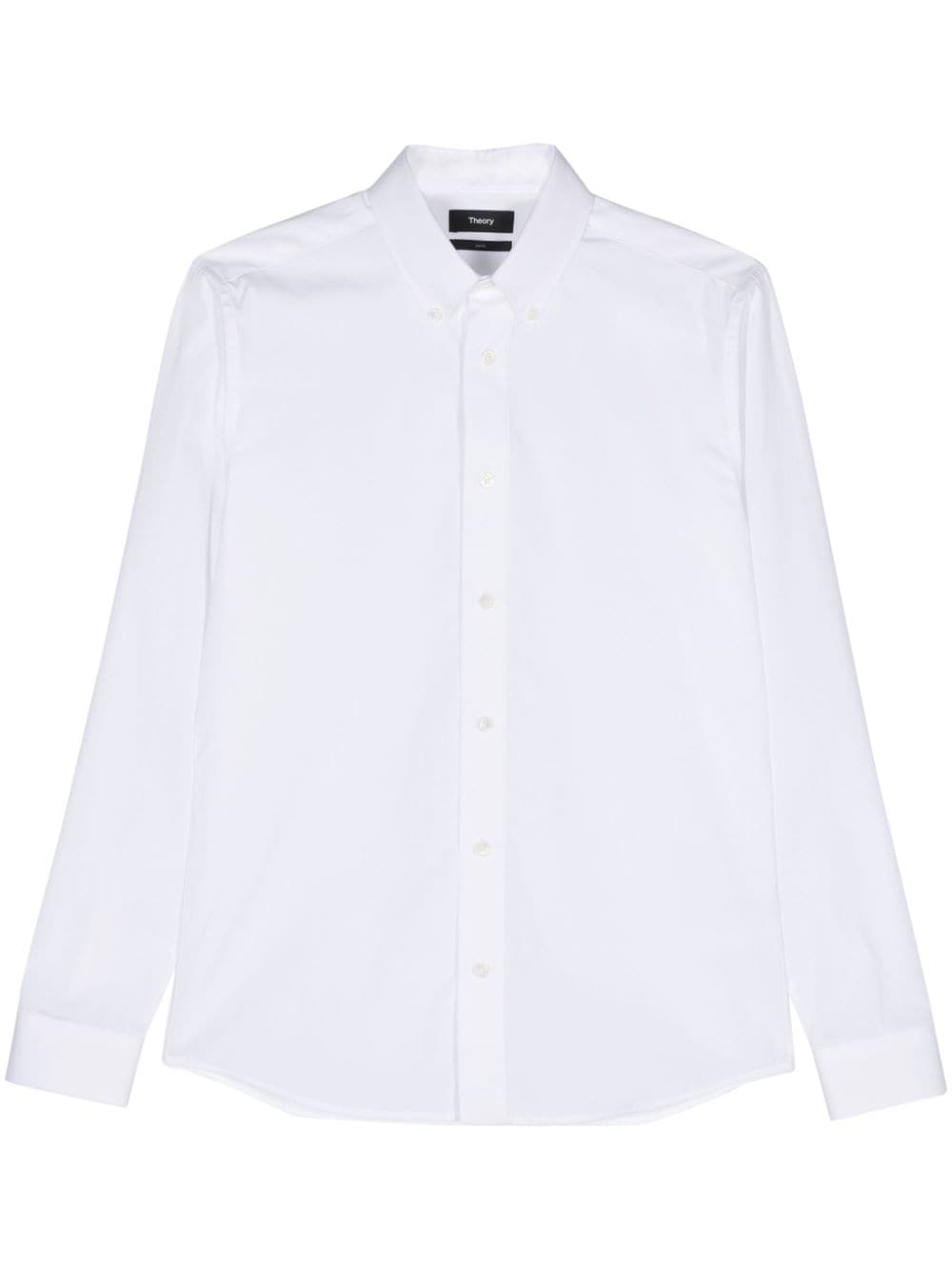 Shop Theory Hugh Cotton Shirt In White