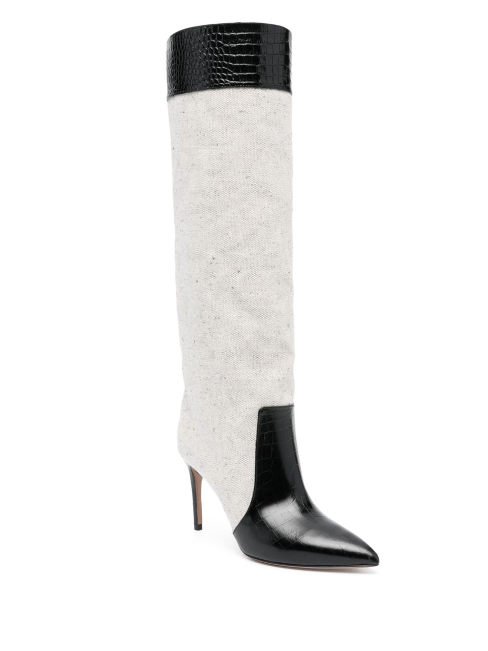 Shop Paris Texas 90mm Knee-high Leather Boot In Neutrals