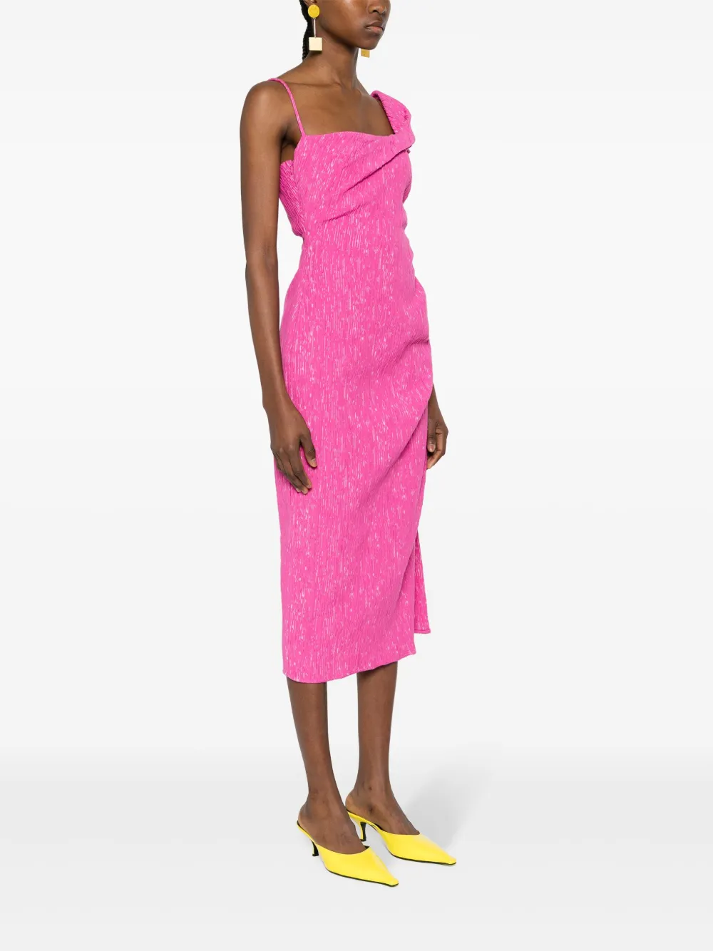 Shop Stine Goya Annete Midi Dress In Pink