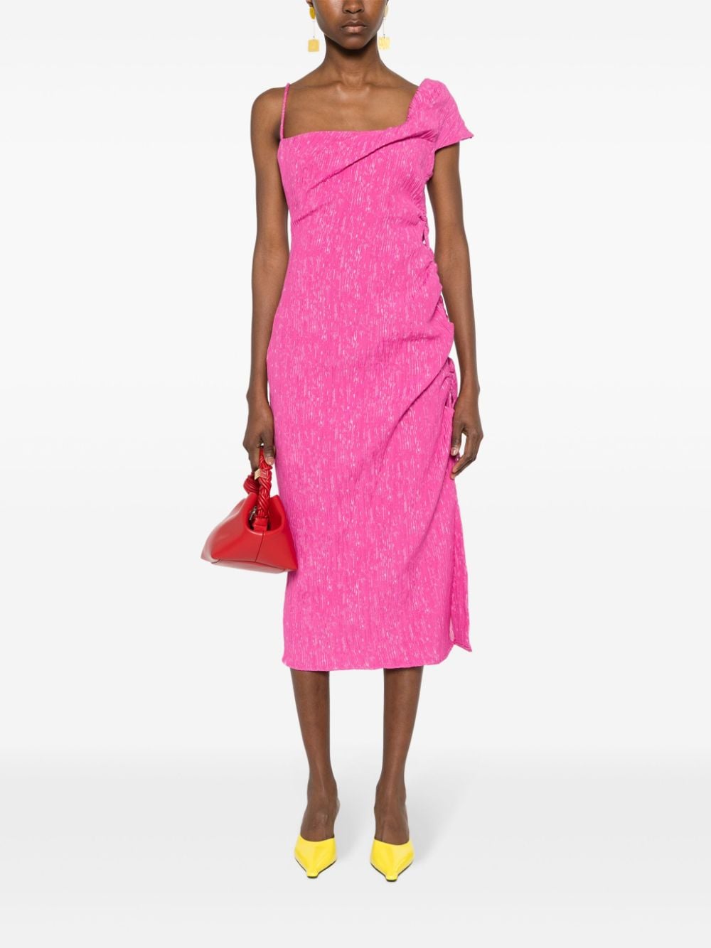 Shop Stine Goya Annete Midi Dress In Pink