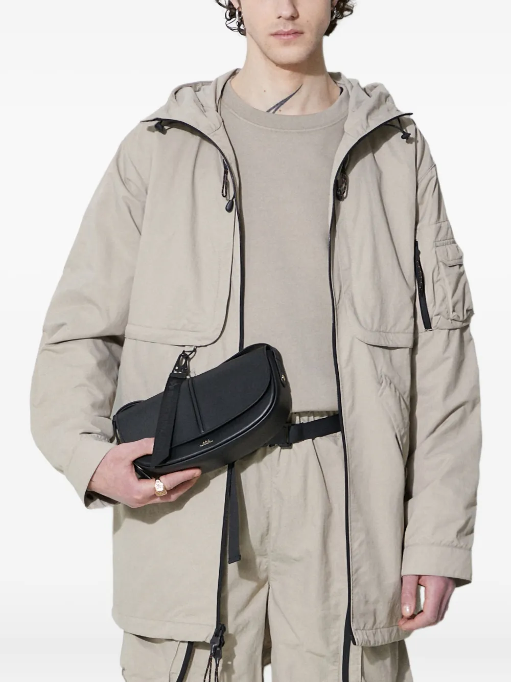 Alpha Industries Utility Fishtail Uv Hooded Jacket In Gray