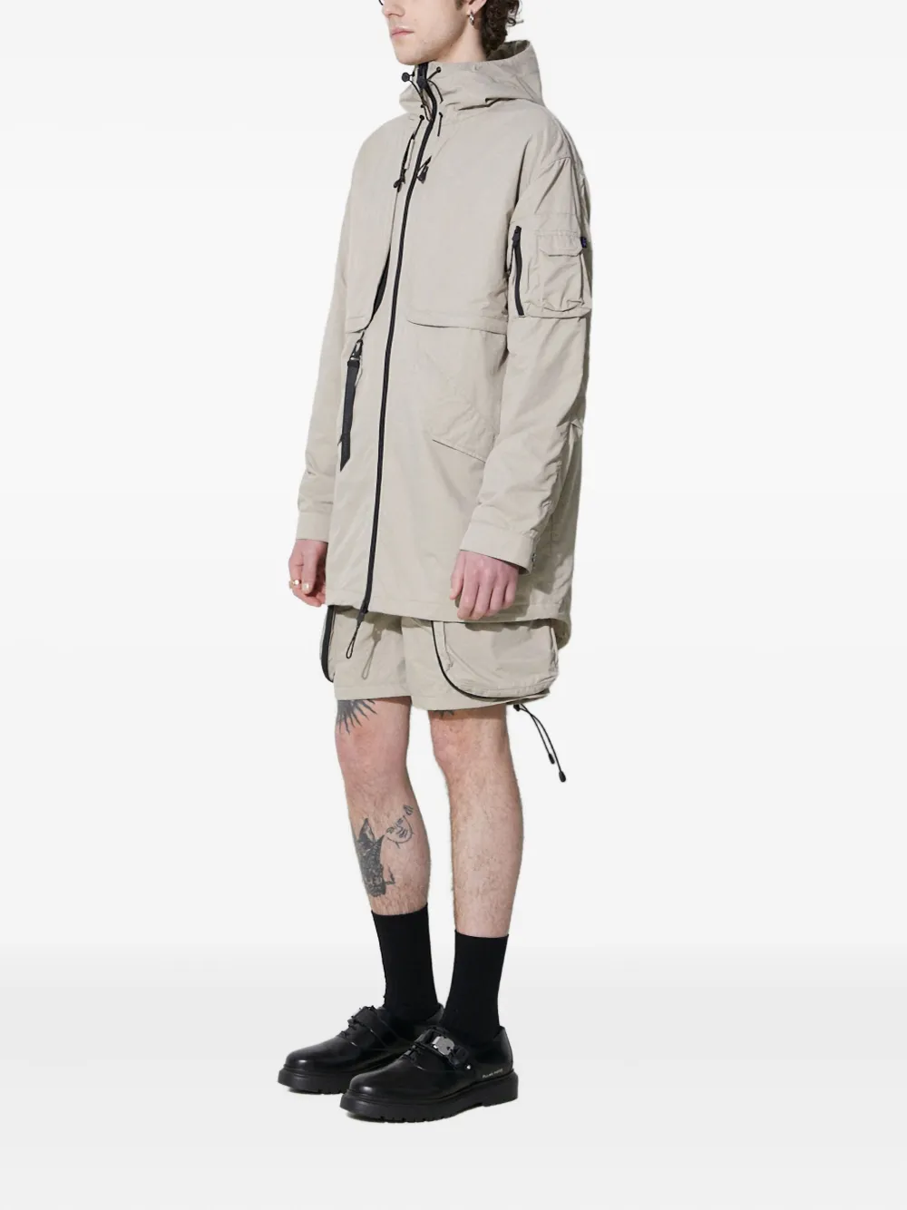 Alpha Industries Utility Fishtail Uv Hooded Jacket In Gray