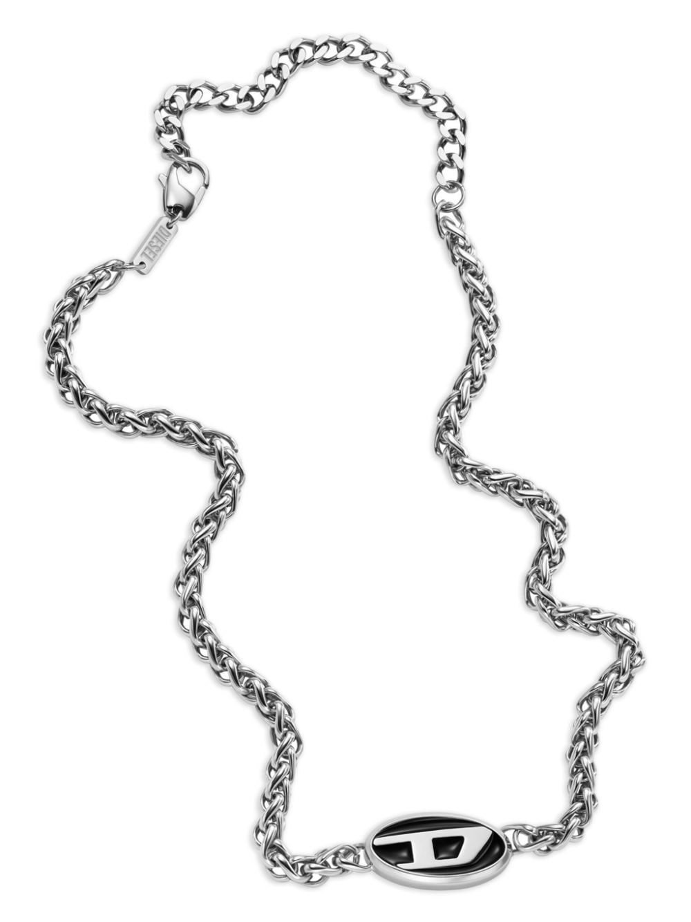 diesel collier en chaîne à pendentif logo - argent