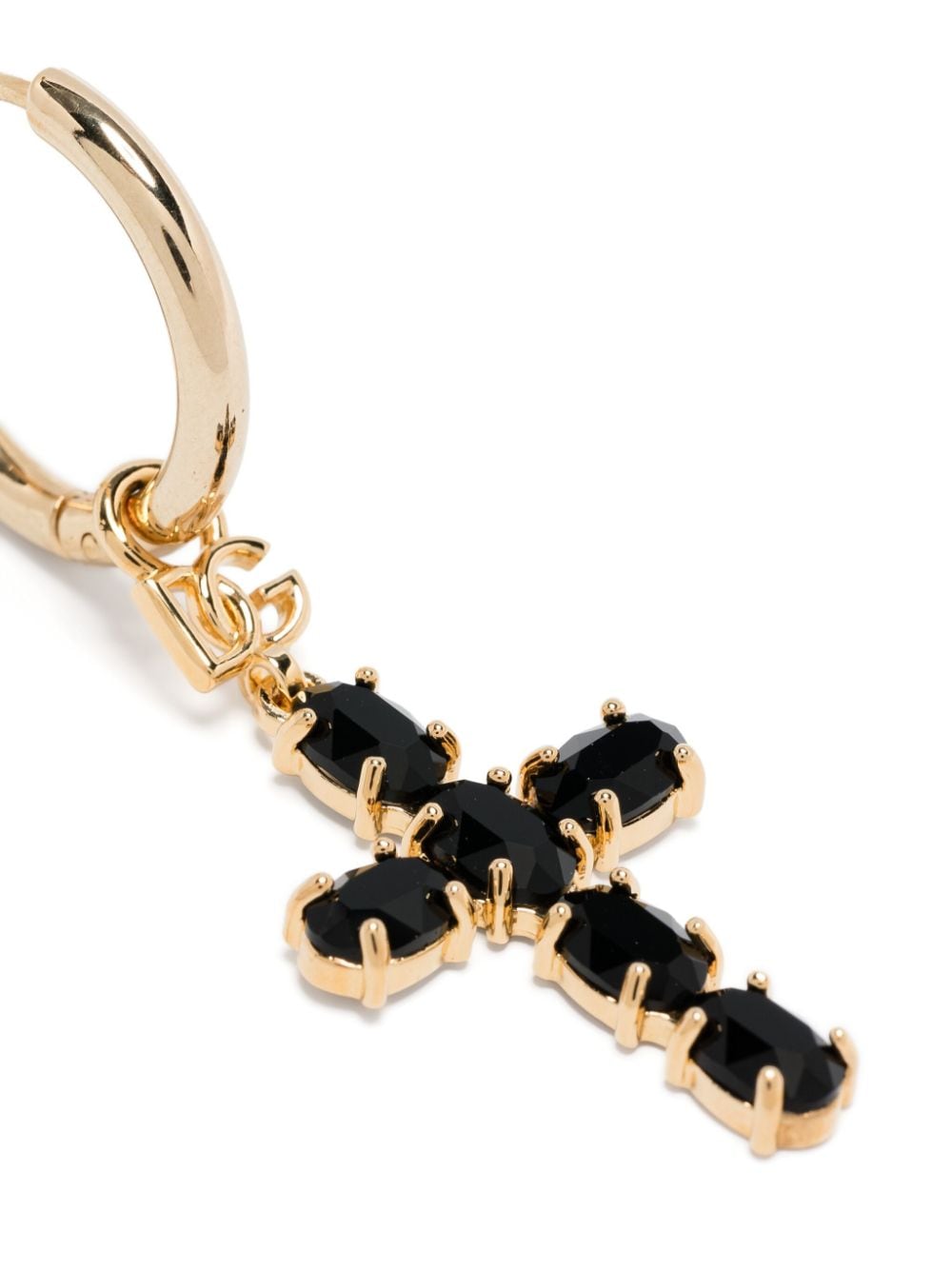 Shop Dolce & Gabbana Cross-charm Drop Earrings In Gold