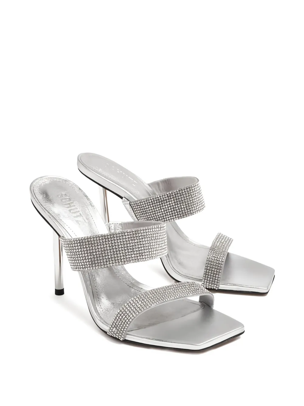 Schutz 110mm crystal-embellished stiletto sandals Zilver