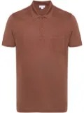 Sunspel Riviera mesh polo shirt - Brown