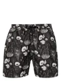 Sunspel leaf-print swim shorts - Black