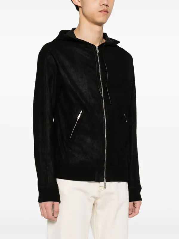 Giorgio Brato Suede Hooded Jacket | Black | FARFETCH