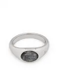 Tom Wood Joe recycled silver larvikite ring