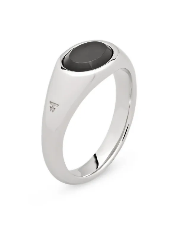 TOMWOOD】Joe Ring Polished Onyx - SILVER / BLACK ONYX Tom