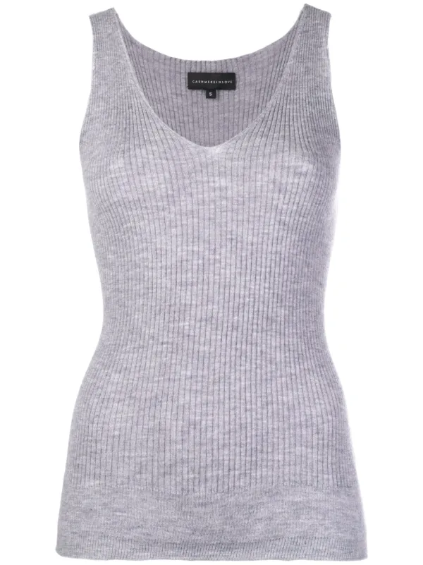 Cashmere In Love Tibi Cashmere Tank Top Grey FARFETCH ZA