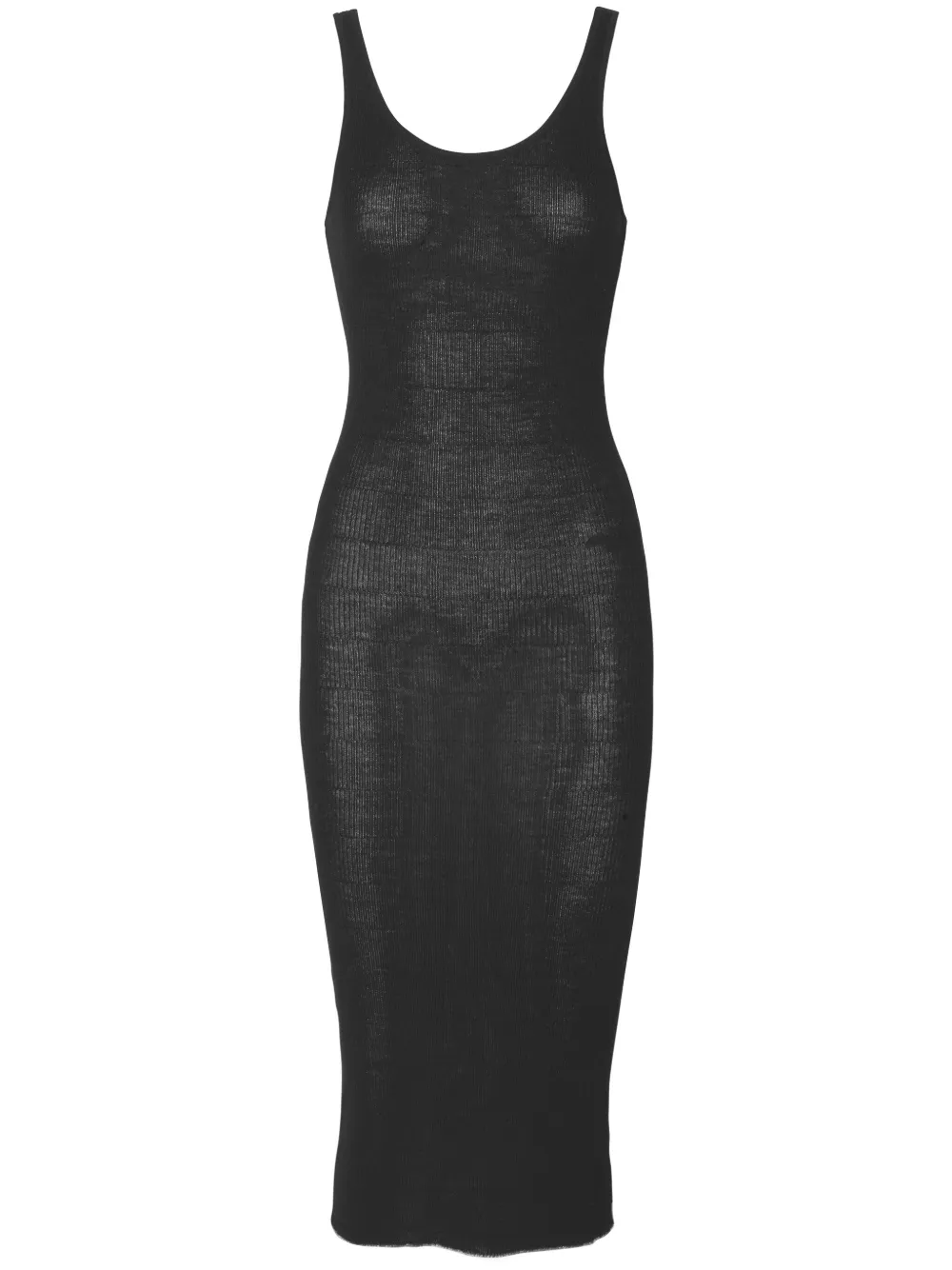 sleeveless wool midi dress