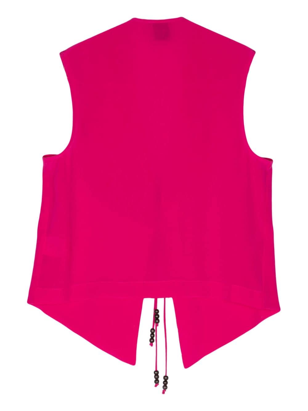 Shop Alysi V-neck Silk Waistcoat In Pink