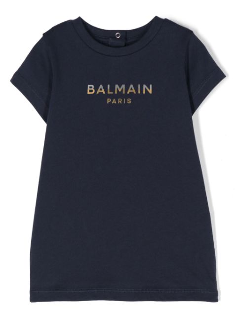 Balmain Kids logo-print T-shirt dress