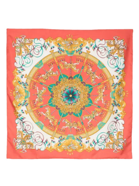 Hermes 1980s carousel-print silk scarf Women