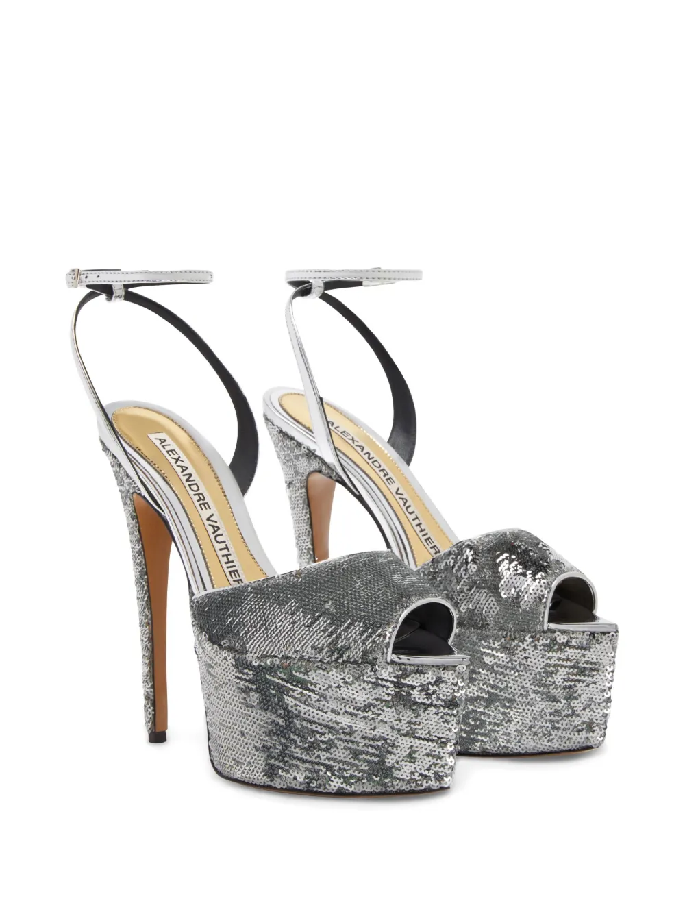 Alexandre Vauthier 160mm sequin-embellished sandals Silver