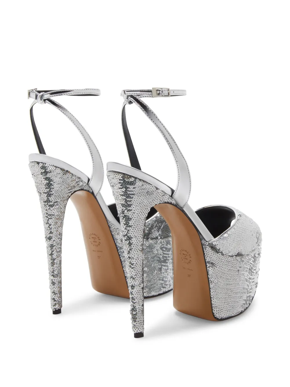 Alexandre Vauthier 160mm sequin-embellished sandals Silver