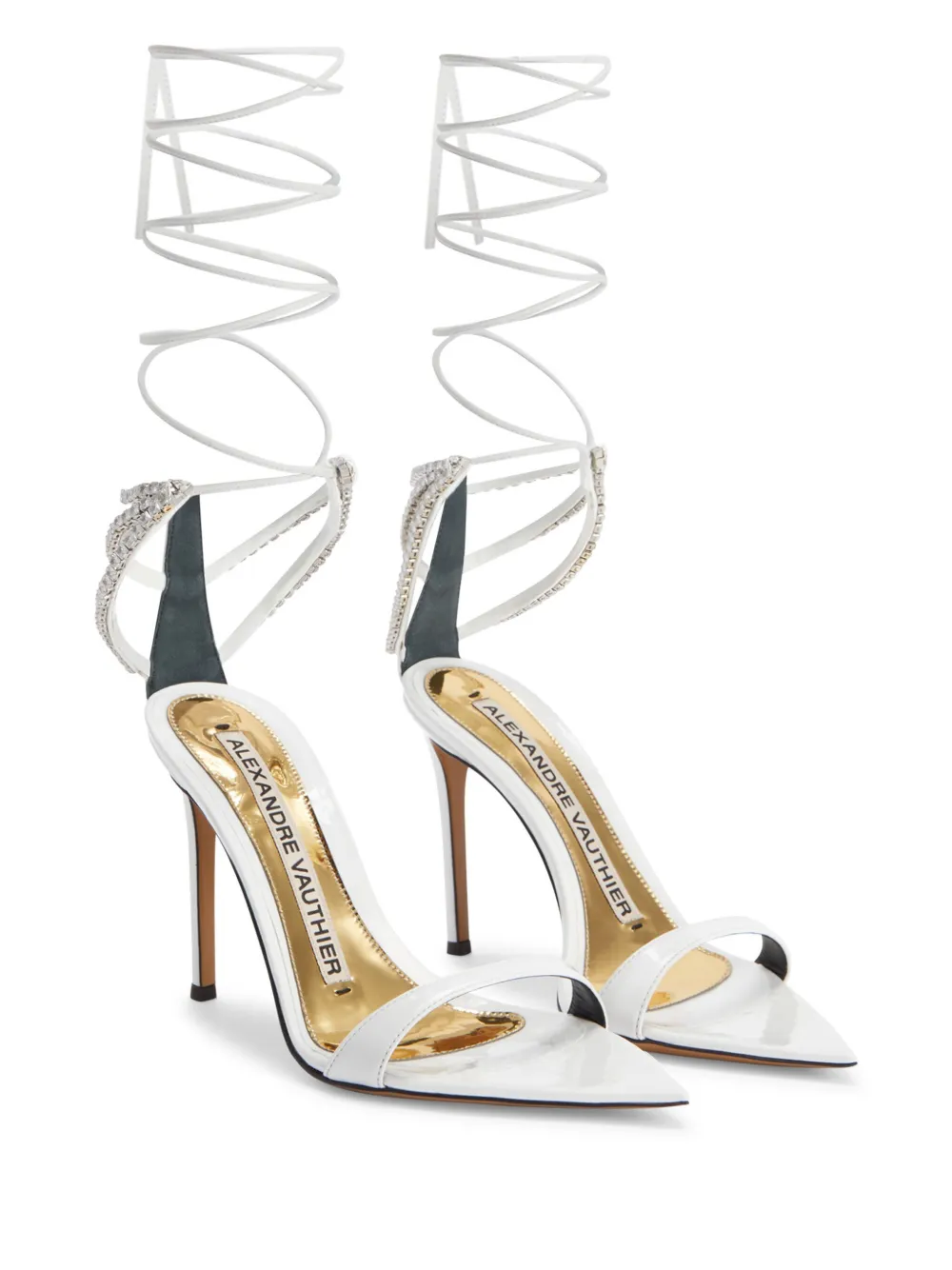 Alexandre Vauthier 111mm lace-up sandals White