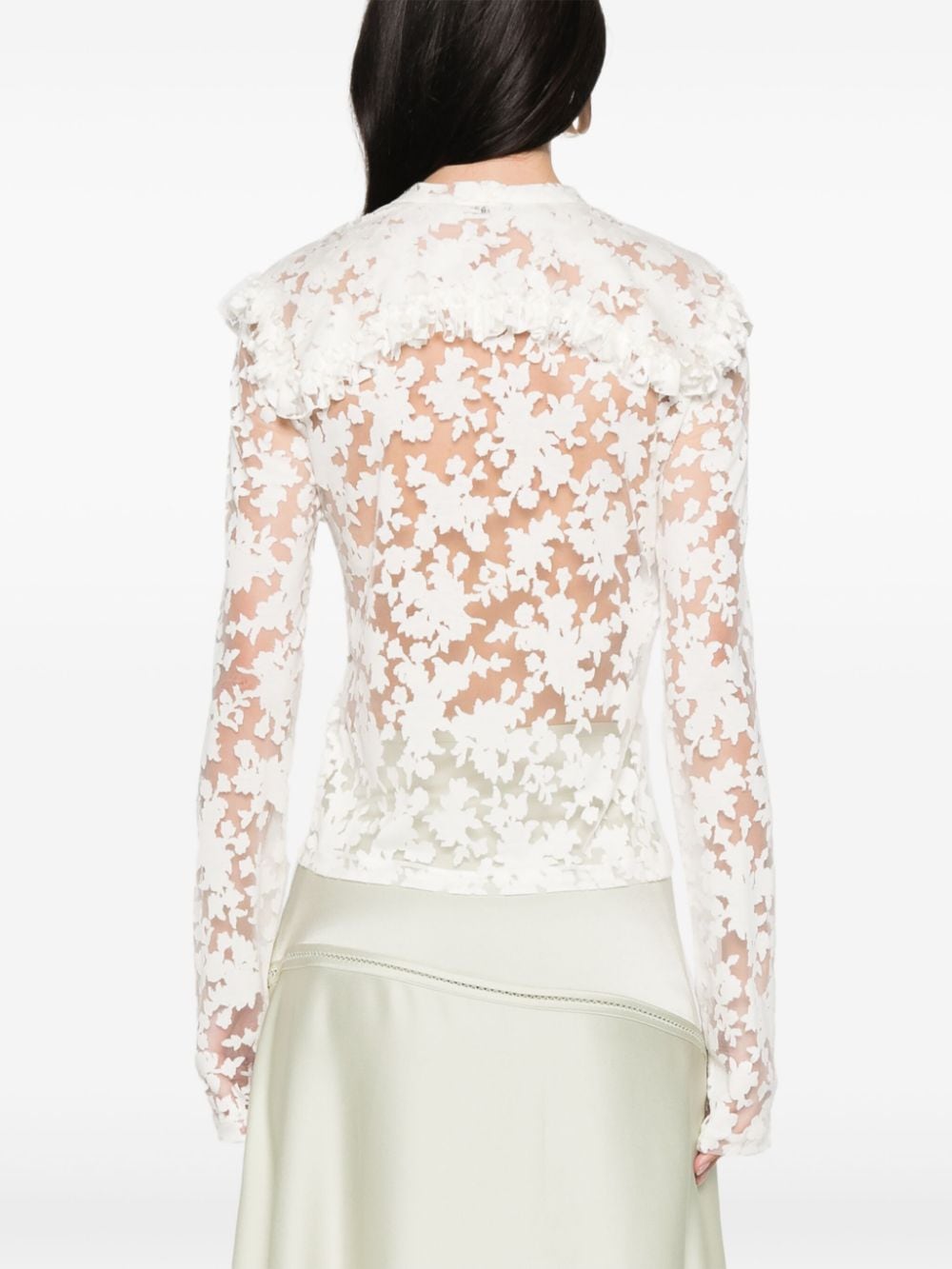 Philosophy Di Lorenzo Serafini Semi-doorzichtige blouse met bloemdetails Wit