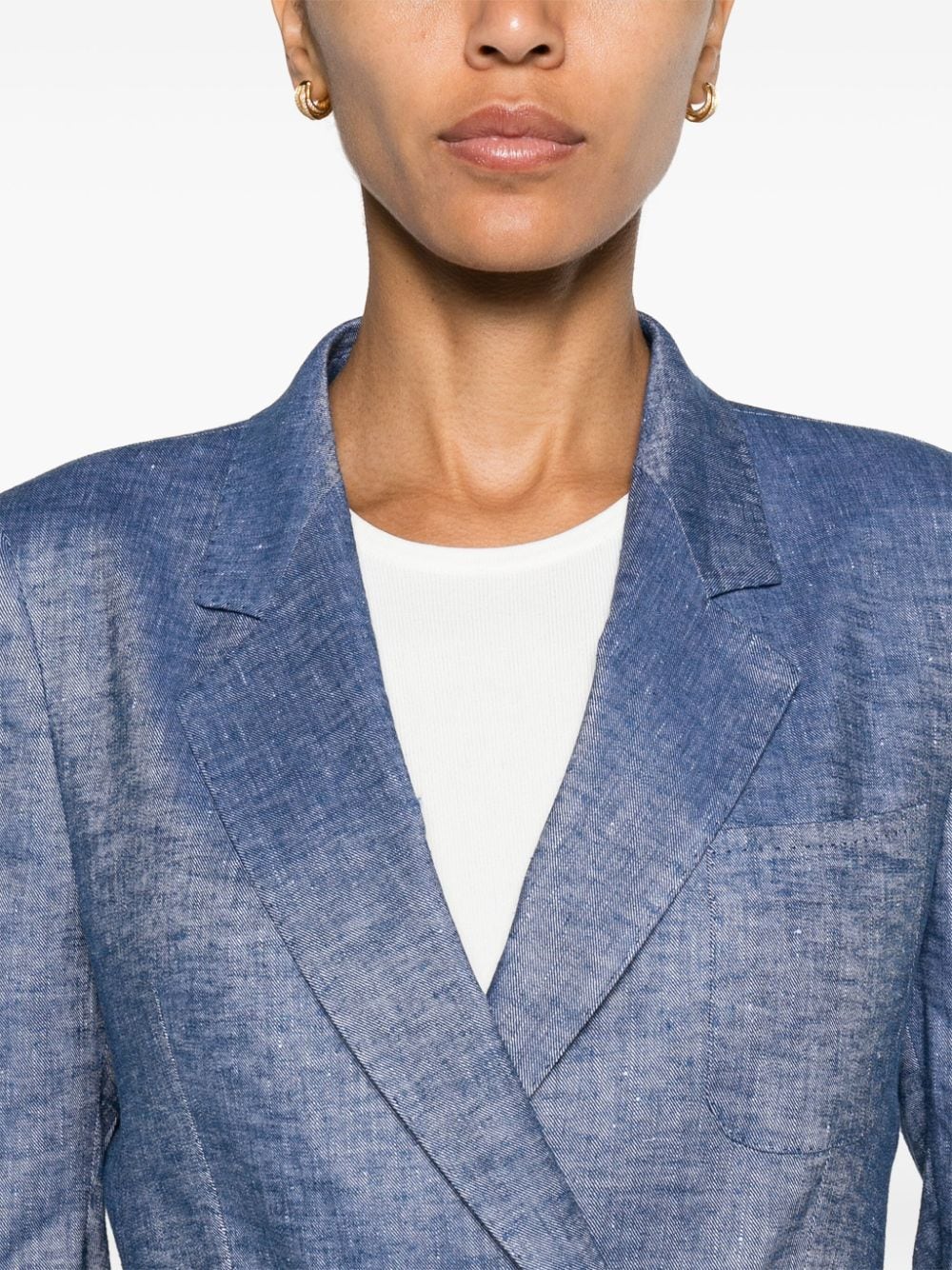 Shop Tagliatore Nayade Double-breasted Blazer In Blue