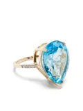 Mateo 14kt yellow gold blue topaz diamond ring