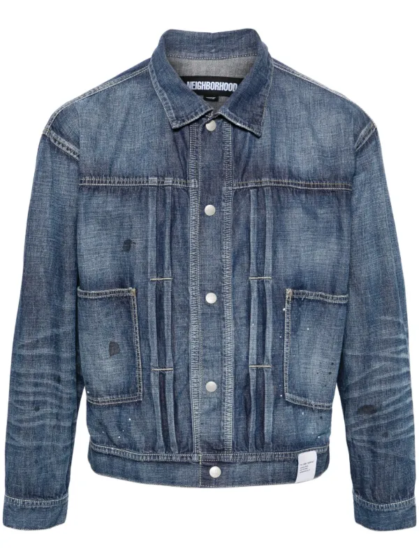 Neighborhood paint-splatter Denim Jacket | Blue | FARFETCH ID
