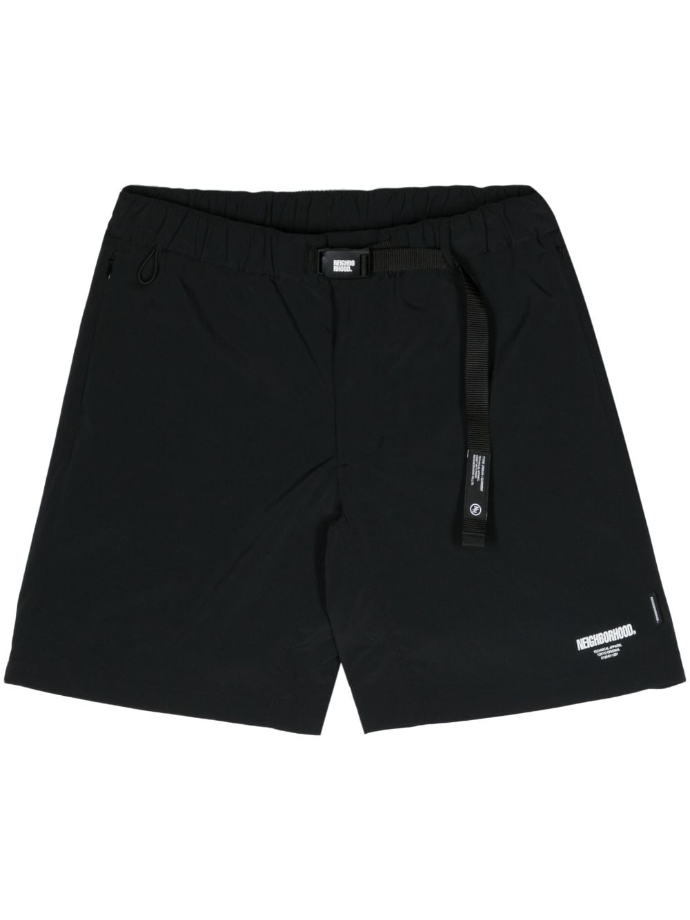 Shop Neighborhood Multifunctional Drawstring-waist Shorts In Black