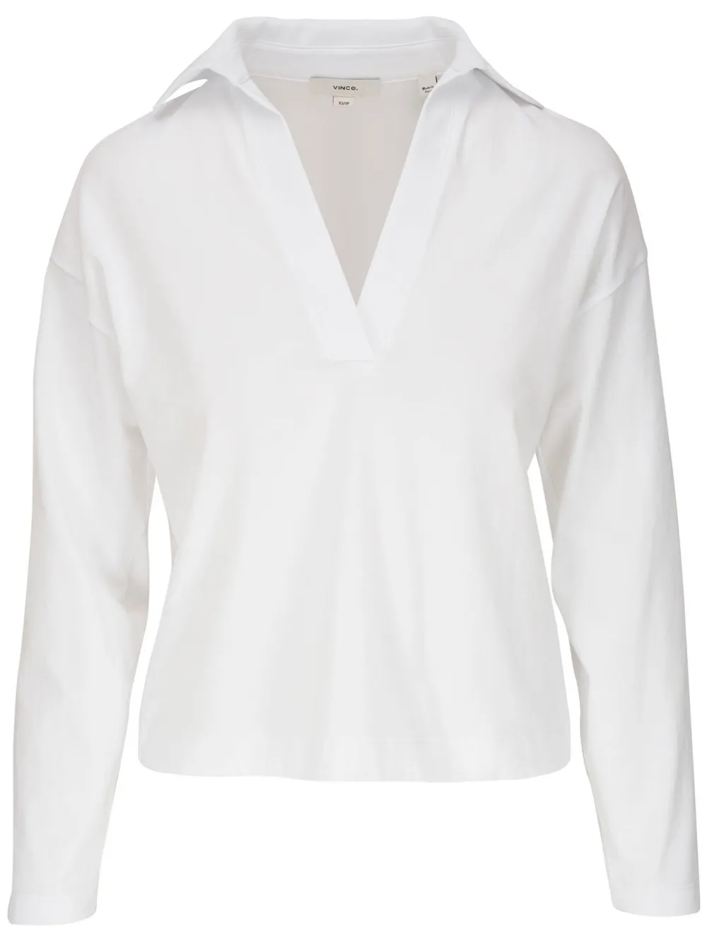 Vince top con cuello en V | blanco | Image 1