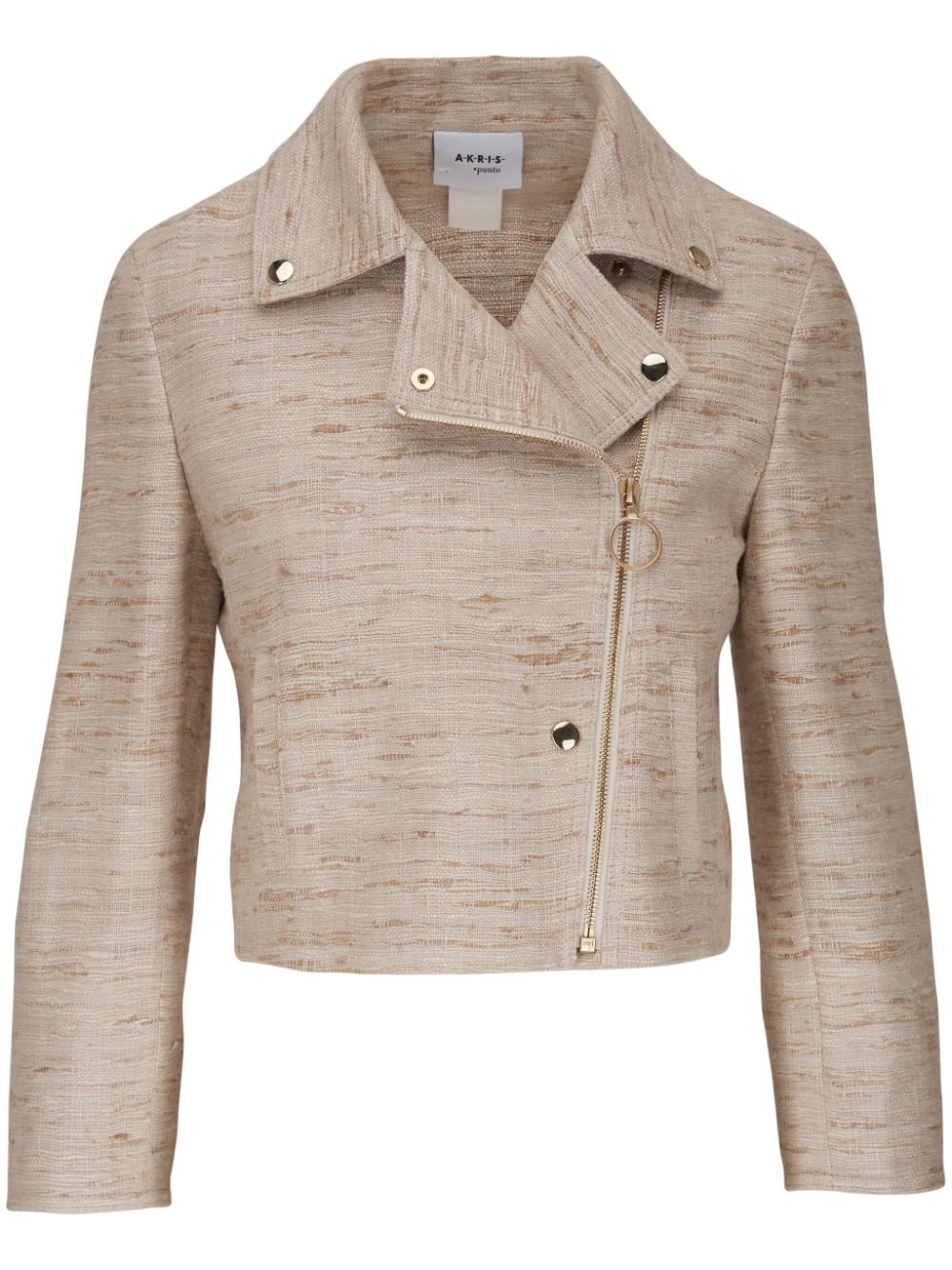 Akris Punto Tweed bikerjack Beige