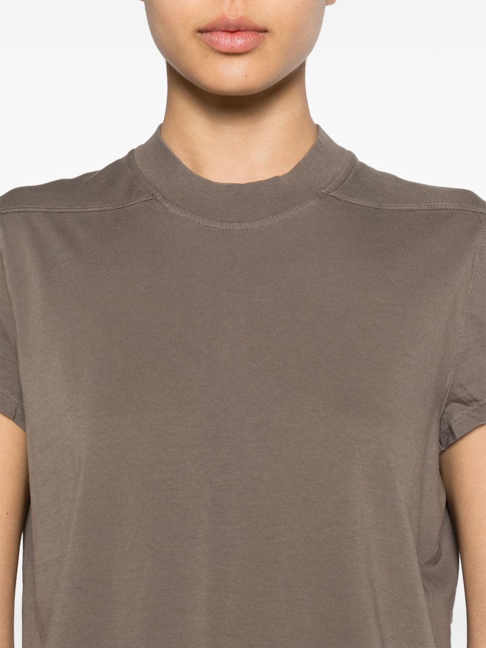 Shop Rick Owens Drkshdw Small Level Cotton T-shirt In Brown