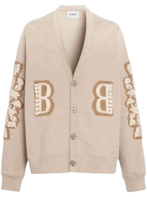 Barrie logo-embroidered cashmere cardigan