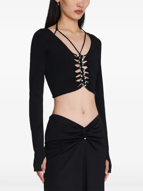 Dion Lee カットアウトトップス Dion Lee カットアウト ホルターネックトップ | ブラック