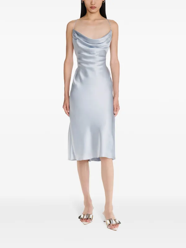 Dion Lee Robe mi-longue En Satin à Col Bénitier Gris FARFETCH DZ