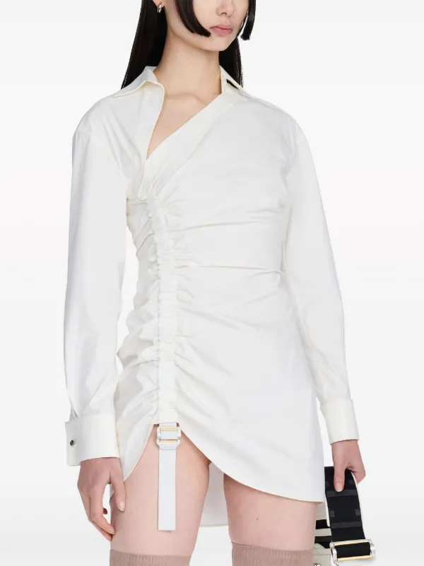 Dion Lee Asymmetric Gathered Mini Dress White FARFETCH ID