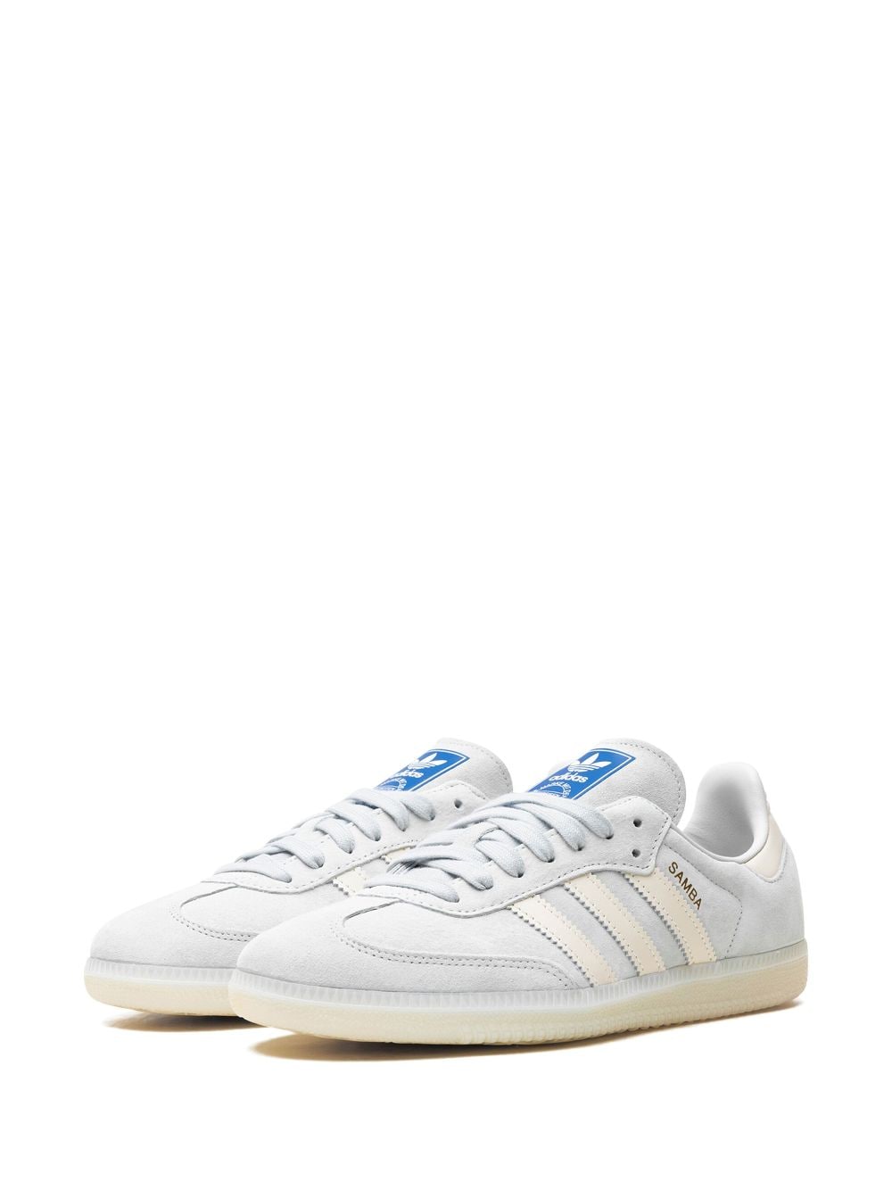 Shop Adidas Originals Samba Og "wonder Silver/chalk White/off White" Sneakers In Blue