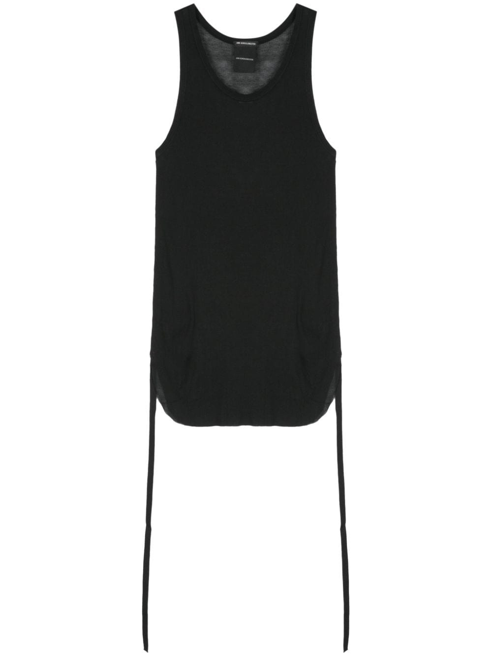 Ann Demeulemeester Semi-sheer Fine-knit Top In Black