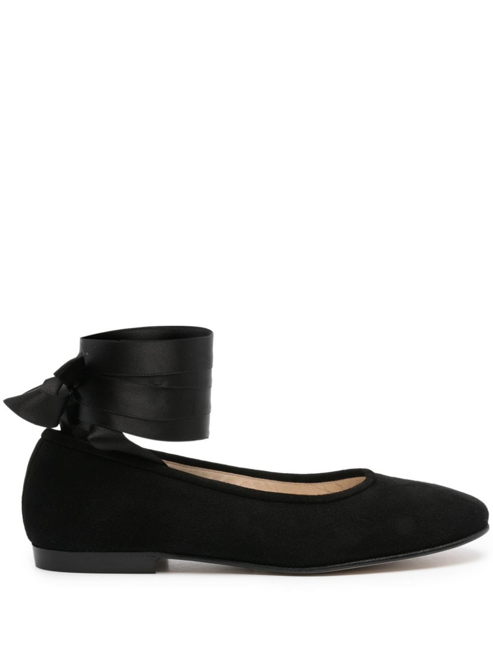 Shop Bode Musette Suede Ballerina Shoes In Black