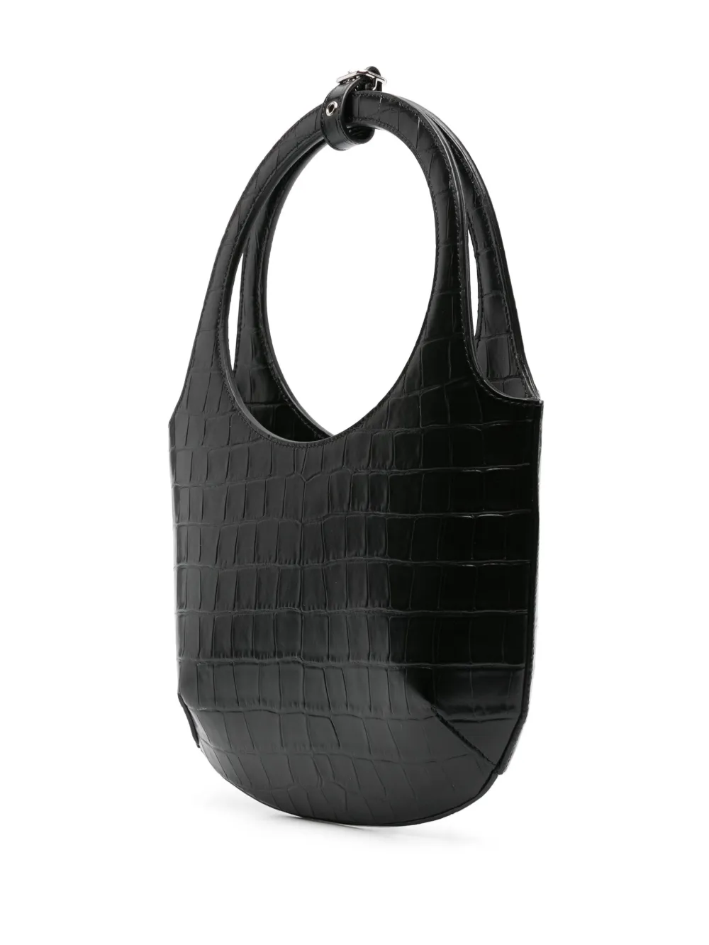 Shop Courrèges Holy Leather Tote Bag In 黑色