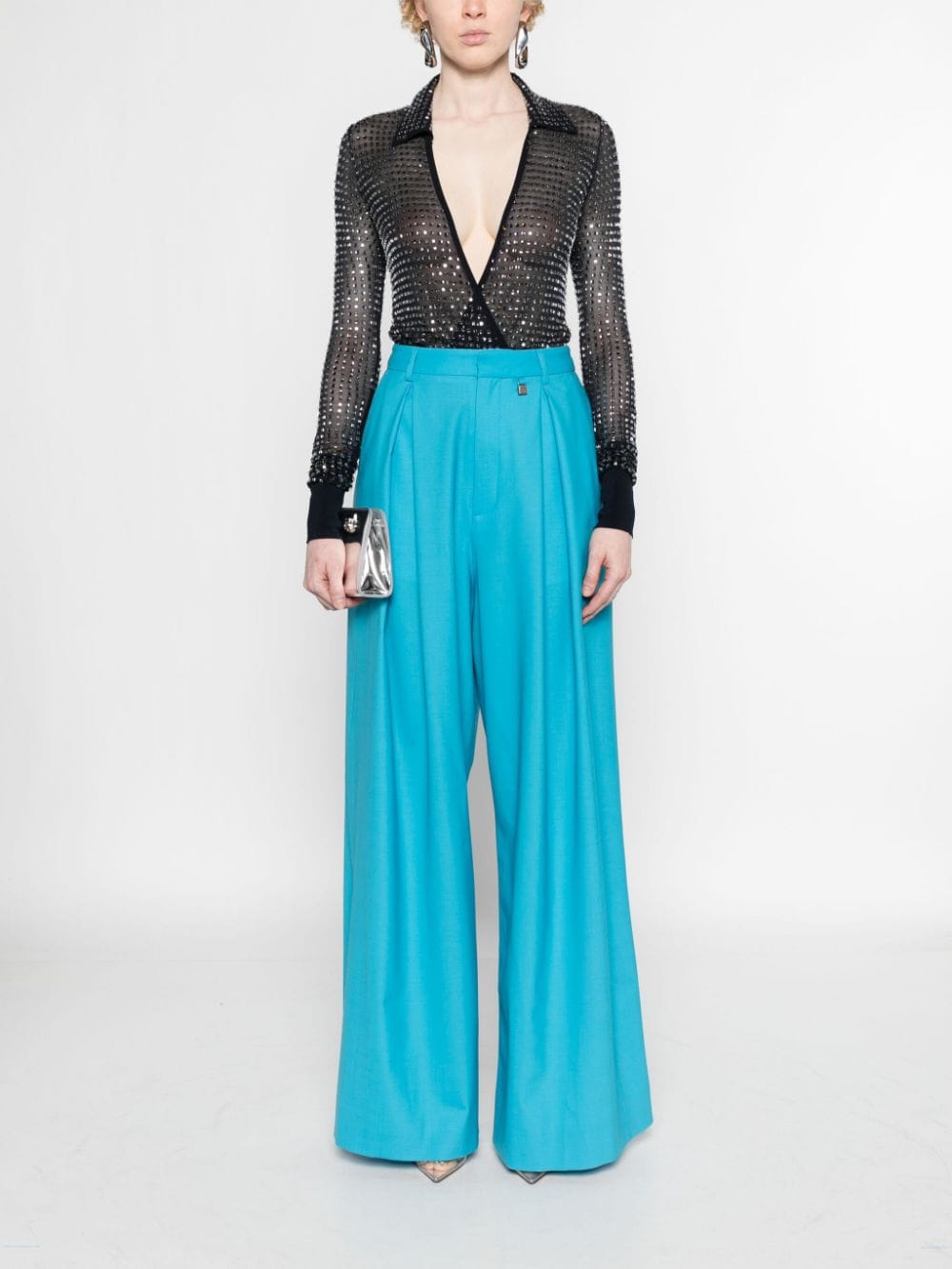 Giuseppe Di Morabito high-waisted wide-leg trousers - Blauw