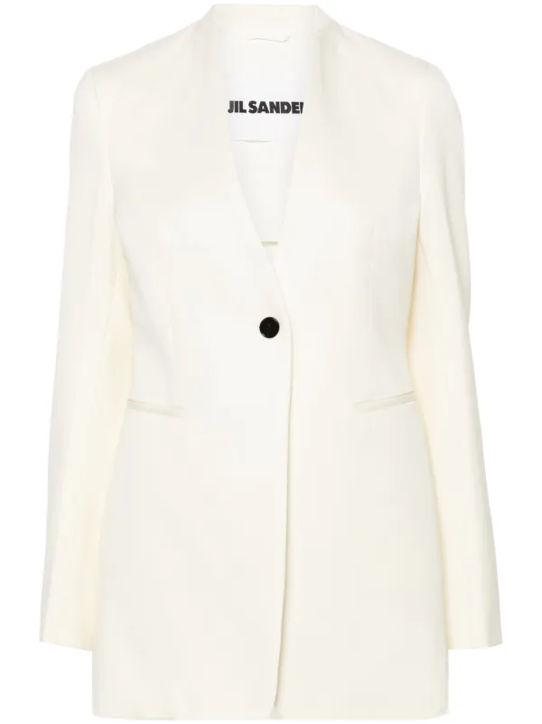 ジャケット JIL SANDER Single-breasted blazer jacket Beige Jil Sander single-breasted Wool Blazer | Neutrals | FARFETCH
