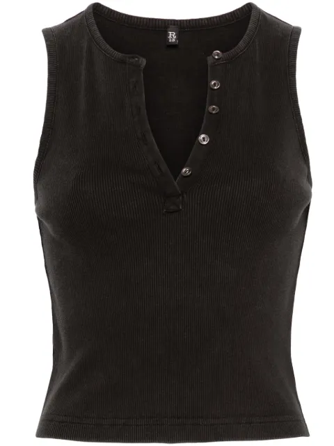 R13 Henley cotton tank top