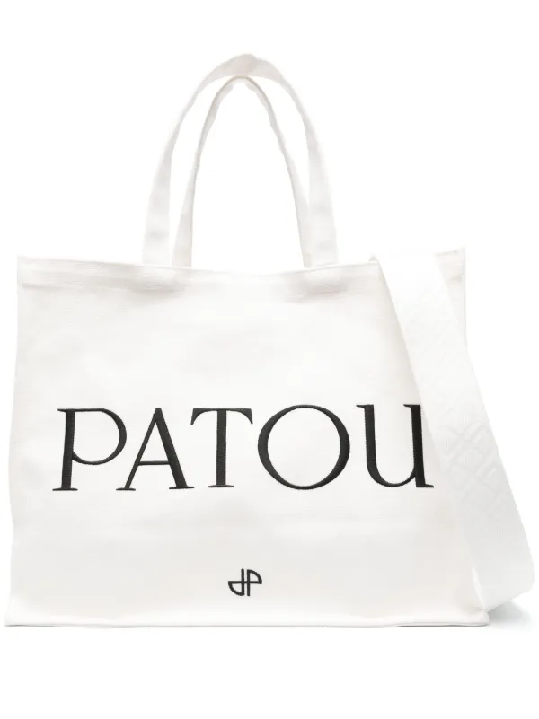 Patou Large Patou Canvas Tote Bag in Neutrals