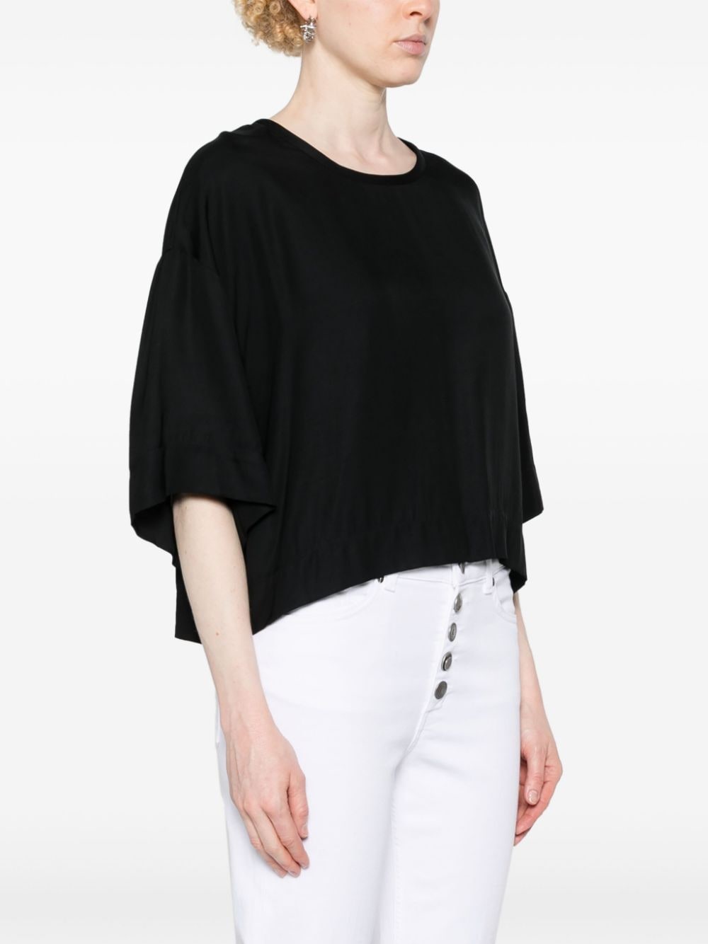 PINKO Cropped blouse Zwart