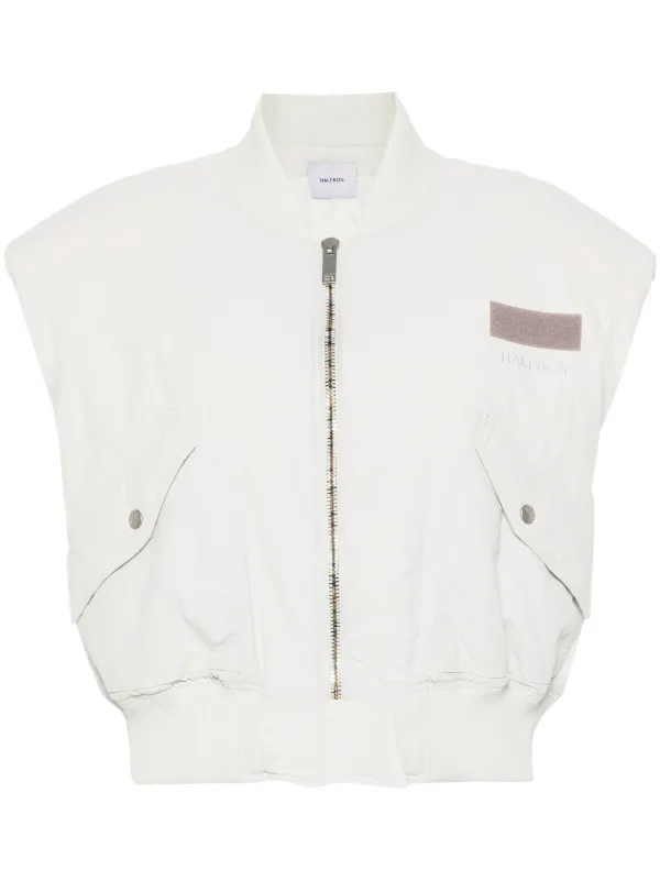 Halfboy Sleeveless Padded Bomber Jacket in Neutrals
